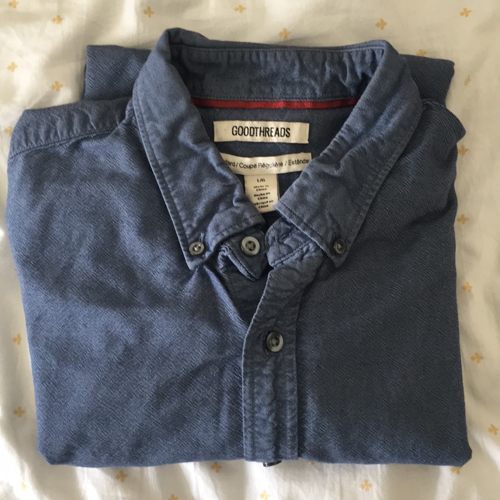 Men's Slim-fit Long-Sleeve Solid Oxford Shirt